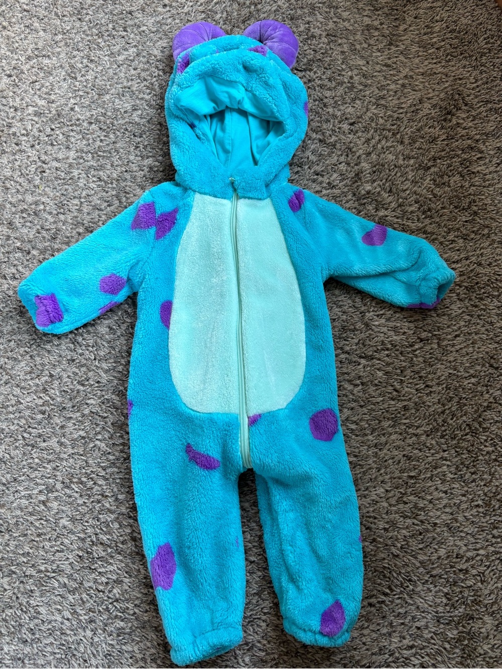 Sully Monster Inc One-Piece Jumpsuit Costume 18 Months- Teal with Purple Spots